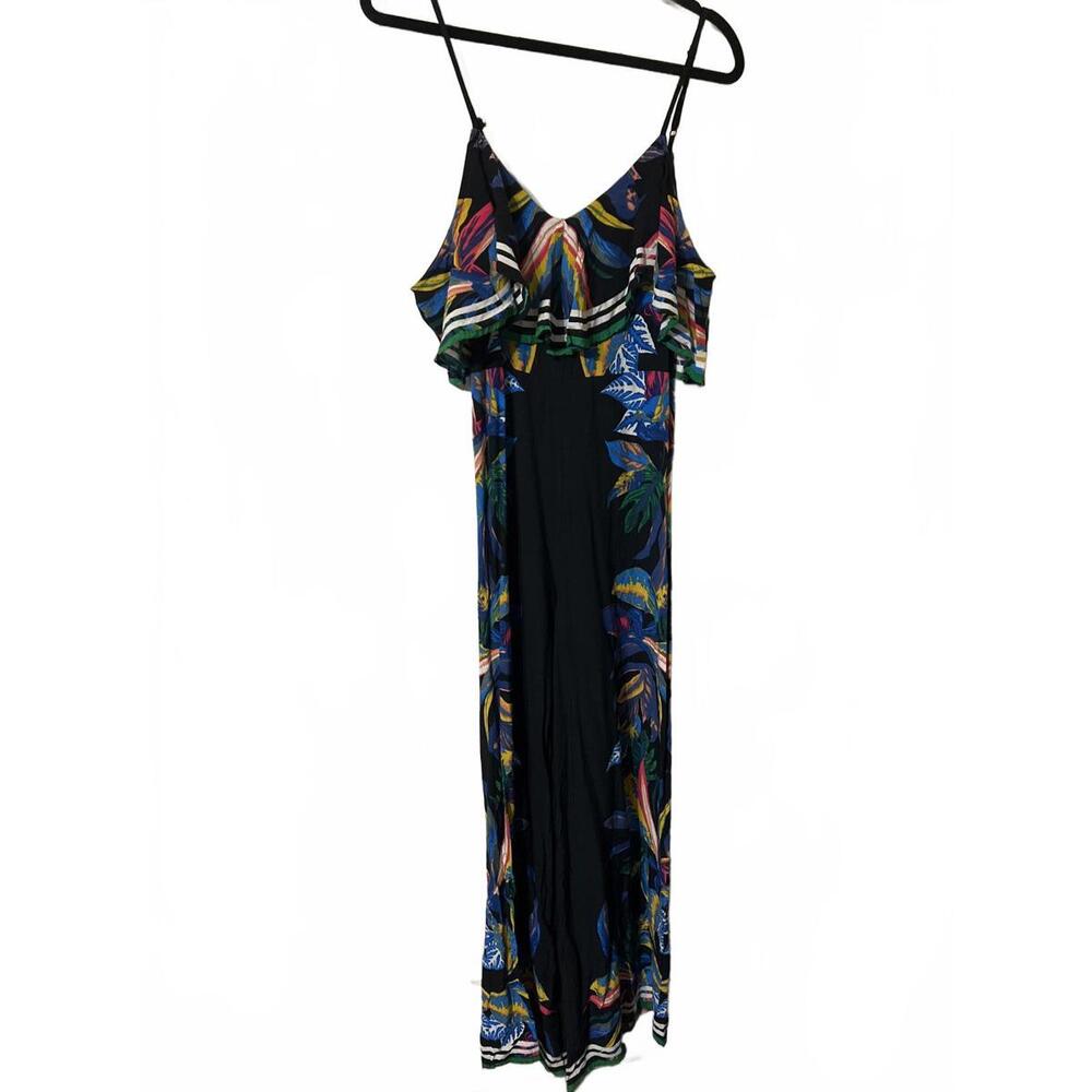 Flying Tomato Black Floral Print Cold Shoulder Jumpsuit S - Picture 2 of 6